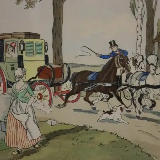 TWO ENGLISH CARRIAGE SCENE ORIGINAL PAINTINGS in Arts & Collectibles in Gatineau - Image 5