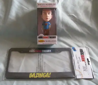 Big Bang Theory Talking Bobble Head License Plate Frame 2PC NEW, View more