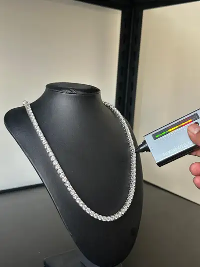 22" Moissanite Tennis Chain – .925 Sterling Silver, View more