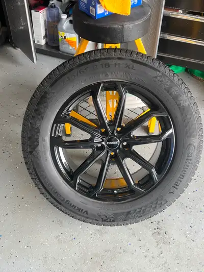Tires Continental Viking Contact 7 winter tires on 18” FAST alloy wheels with 5x114.3mm bolt pattern...