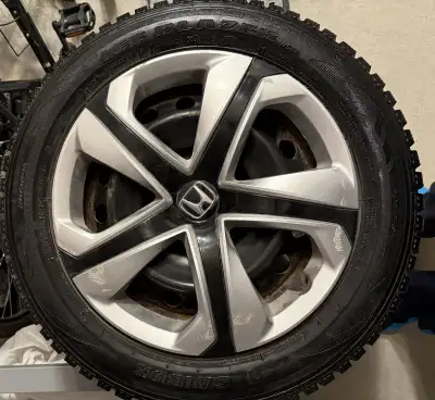SAILUN Ice Blazer Winter Tires 4 x 215/55/16 4 x Rims 4 x 2018 Honda Civic OEM wheel covers Approxim...