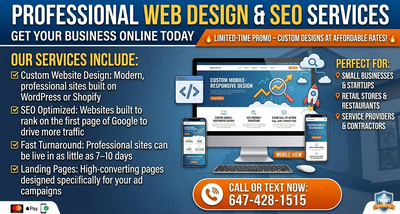 GET YOUR BUSINESS ONLINE TODAY LIMITED-TIME PROMO – CUSTOM DESIGNS AT AFFORDABLE RATES! Our Services...