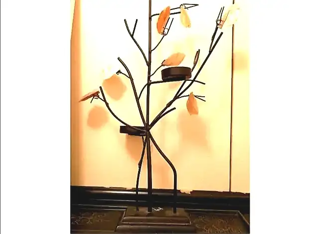 METAL STEEL FRAME MOTHER OF PEARL TREE DESIGN CANDLE HOLDER in Home Décor & Accents in Mississauga / Peel Region - Image 2