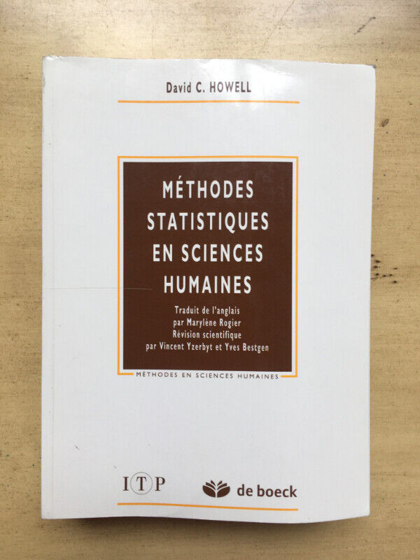 Livre Méthodes statistiques en sciences humaines David C. Howell dans Manuels  à Laurentides - Image 2