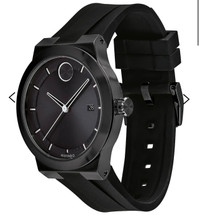 Movado Bold Black-Tone Stainless Steel & Silicone-Strap Watch