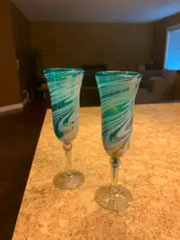 Handblown glass Champagne flute