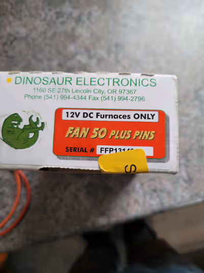 Dinosaur electronics board for 12v DC furnaces. Price $30. Phone 902 759 3322.