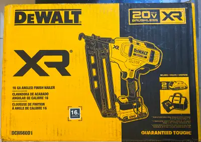 DEWALT XR 20V Max Brushless 16GA Angled Finish Nailer (DCN660D1), View more