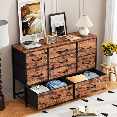 9 drawers rustic dresser, View more