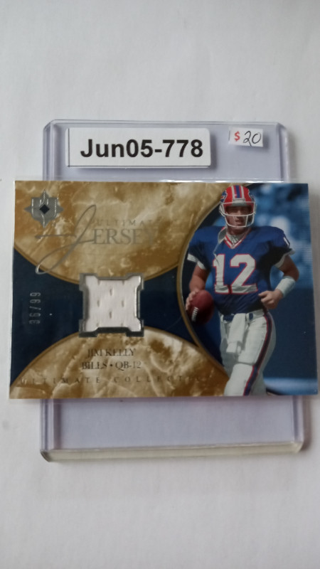 Jim Kelly 2006 Ultimate Collection Game Used Jersey Patch 36/99 in Arts & Collectibles in St. Catharines