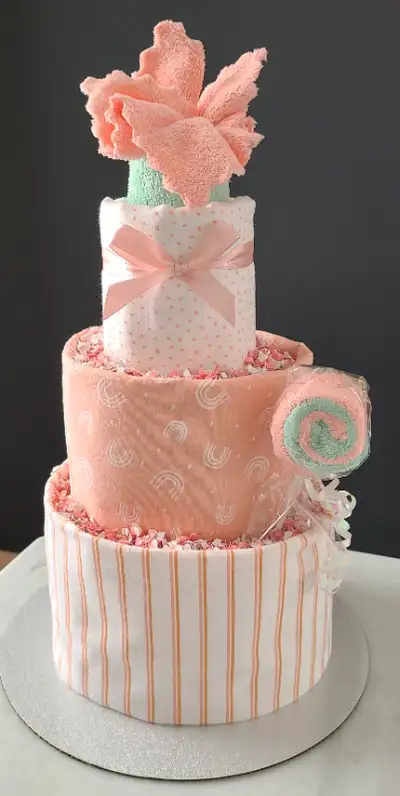 Gâteau de couches (3 étages rose), View more