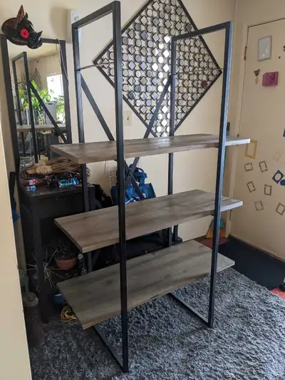 wood and metal shelf, View more