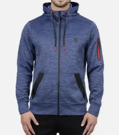 Brand New Spyder Active Men’s Hooded Full Zip Jacket - Navy Blue, View more