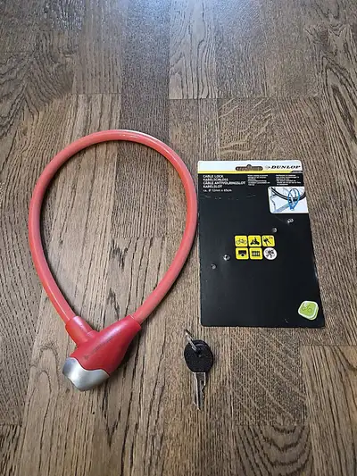Dunlop Cable Bike Lock, Red, 12mm x 65cm, View more