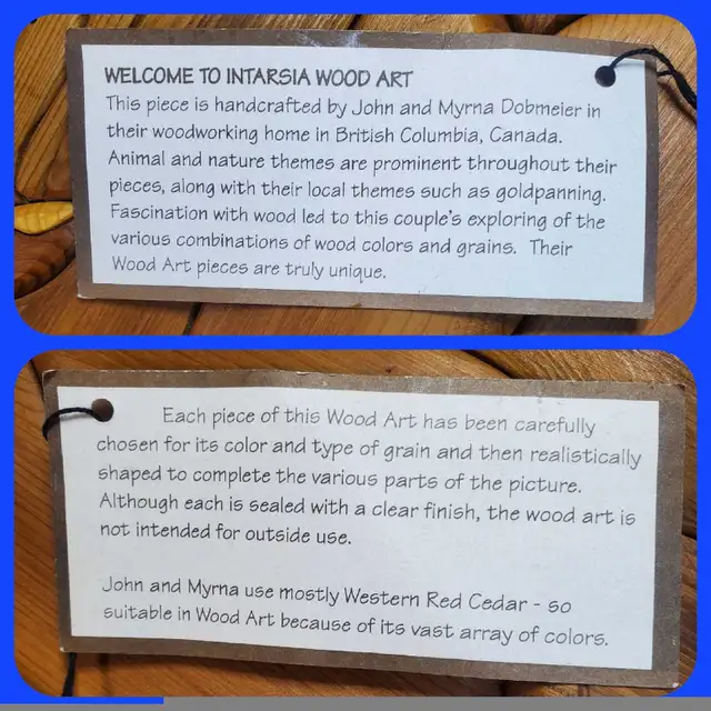 Handcrafted Intarsia Red Cedar Wood Art"Killer Whale Mom & Calf  in Home Décor & Accents in Ottawa - Image 3