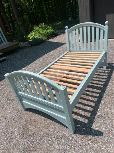 Bed frame for Twin bed 38 x 75 inches. Excellent quality wood construction by Stanley Furniture Comp...