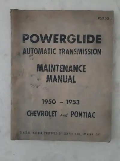 1950- 1953 Chevrolet and Pontiac Powerglide automatic transmission Maintenance / Service Manual. Dea...