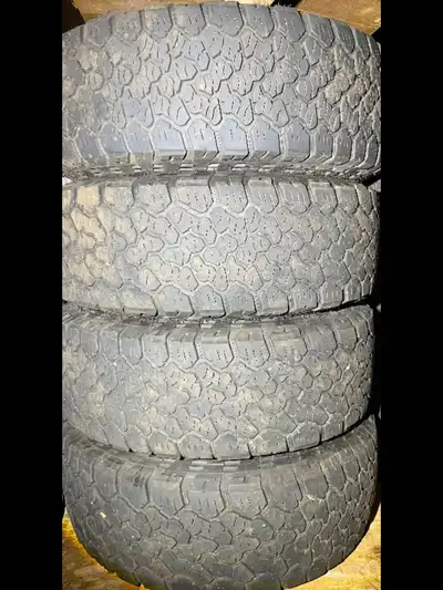 Set of 4 LT 265-70-17 General Grabber A/T X tires on steel wheels 6x139.7 or 6x5.5 bolts pattern fit...