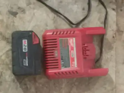 Milwaukee M28 series Battery and 120vac wall  charger, View more
