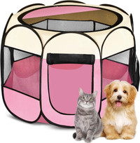 NEW Horing Pink 35" Foldable Portable Pet Playpen Pop Up Tent