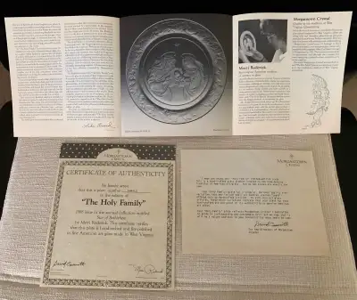 VINTAGE MORGANTOWN CRYSTAL PLATE OF THE HOLY FAMILY, View more