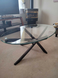 Glass Coffee Table and Matching End Table
