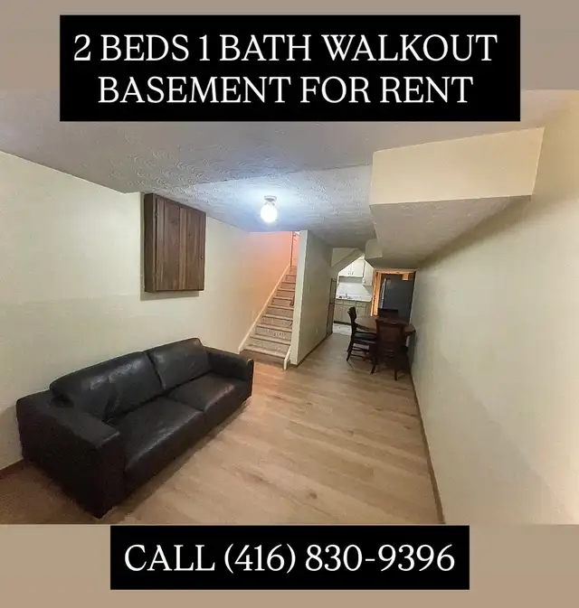 2 Beds 1 Bath Basement for Rent in Long Term Rentals in City of Toronto - Image 2