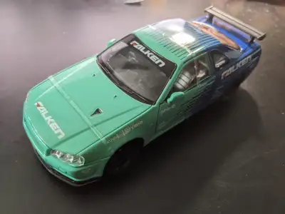 Nissan Skyline GTR R34 1:24 scale model car. Blue Green, View more