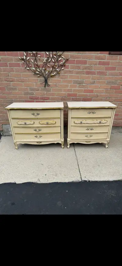 Beautiful Luxurious White-Gold Dressers, View more