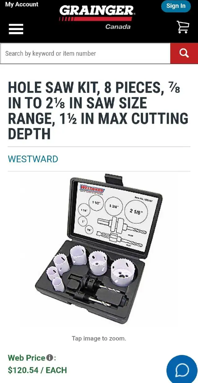 Westward 8 Hole Saw Kit Brand New  in Power Tools in Oshawa / Durham Region - Image 3