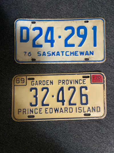 2 vintage license plates $45 for both