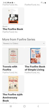 Looking for FOXFIRE BOOKS