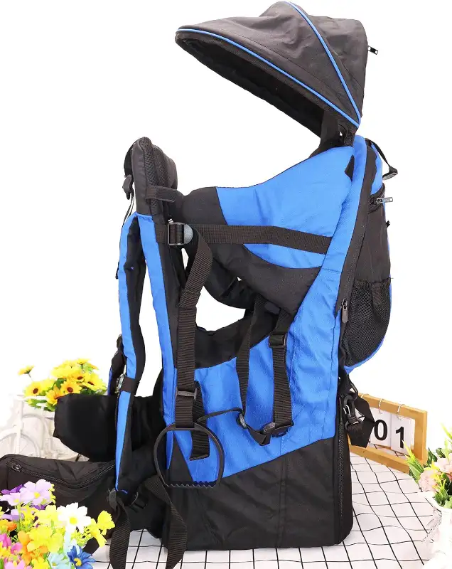 (NEW) Premium Baby Hiking Backpack Kid Carrier Blue & Black in Strollers, Carriers & Car Seats in City of Toronto - Image 9