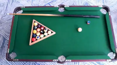 ANTIQUE SMALL POOL TABLE MADE IN ENGLAND, View more