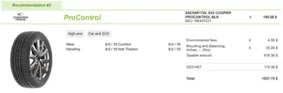 205/50R17XL 93V Four tires on rims with lug nuts Bought new for my 2016 Subaru Impreza and used only...