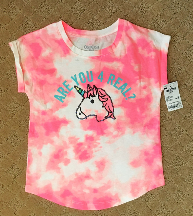 New with Tag Oshkosh Sz 4-5 Unicorn Sleeveless T-shirts Tops in Clothing - 4T in City of Toronto