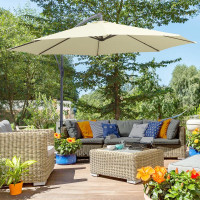 10' Deluxe Cantilever Umbrella Outdoor Market Parasol Banana Han