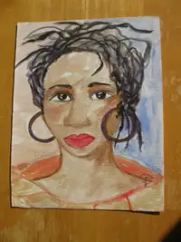 Portrait de femme à l’aquarelle Watercolor Black Woman Portrait