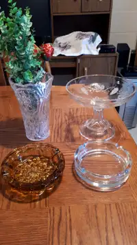 Assorted 4  Items --2 Are Real Nice Heavy Solid Ashtrays