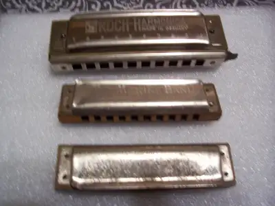 Vintage Hohner and FR. Hotz harmonicas including: FR. Hotz Germany "Atta Boy" harmonica Key of C in...