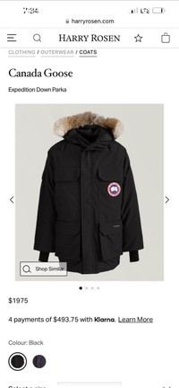 Authentic Canada goose Expedition Parka XL like new with jacket 