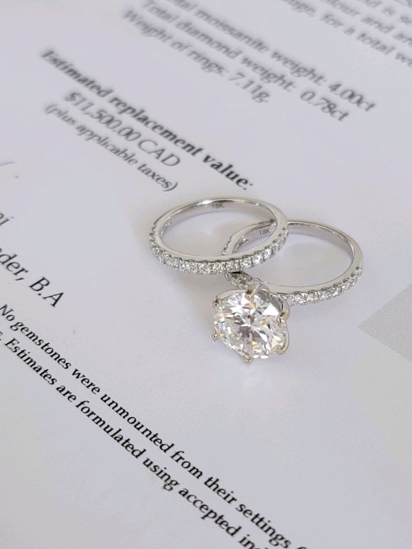 4.78ct Diamond Moissanite Engagement Ring Set Jewellery & Watches