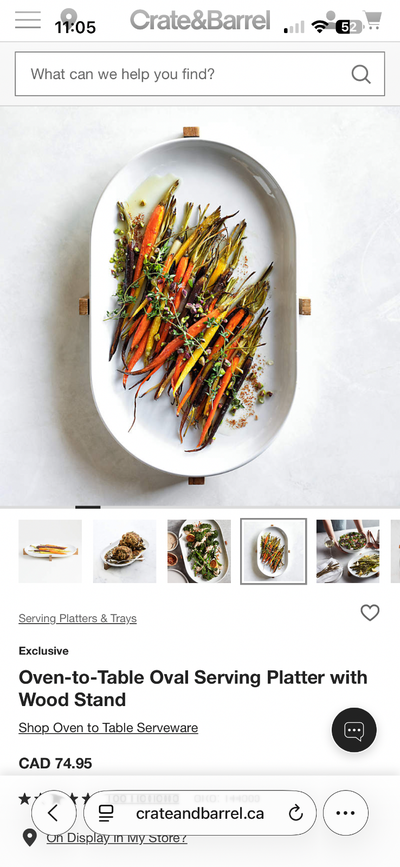 Crate and Barrel serving plate with stand, View more