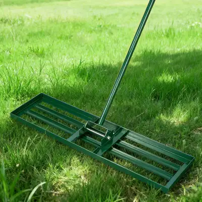 Heavy Duty Lawn Leveling Rake with Adjustable Handle for Grass,, View more
