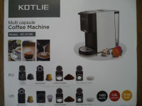 Machine à café espresso 4 en 1, Prends differentes "cups".