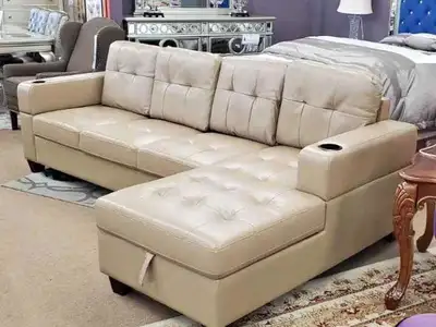Limited time offer Elevates Brand New Leather Sectional Sofa Set, View more