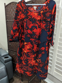 NEW Merona Red & Blue Ladies Dress Top XL Size