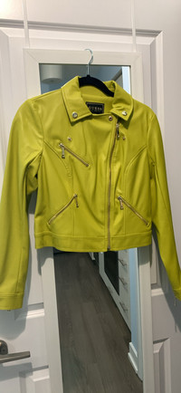 Guess mustard yellow leather jacket