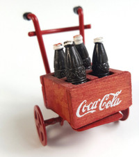 Vintage Mini "Coca-Cola" Crate & Trolley Set