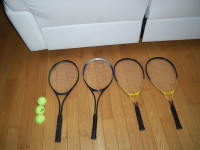 4 raquettes de tennis 20$ le lot